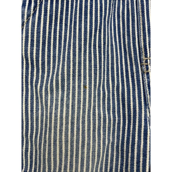 OshKosh B'Gosh Railroad Striped Vestback Overalls Toddler Baby Snaps Sz 12 Month - Picture 8 of 8